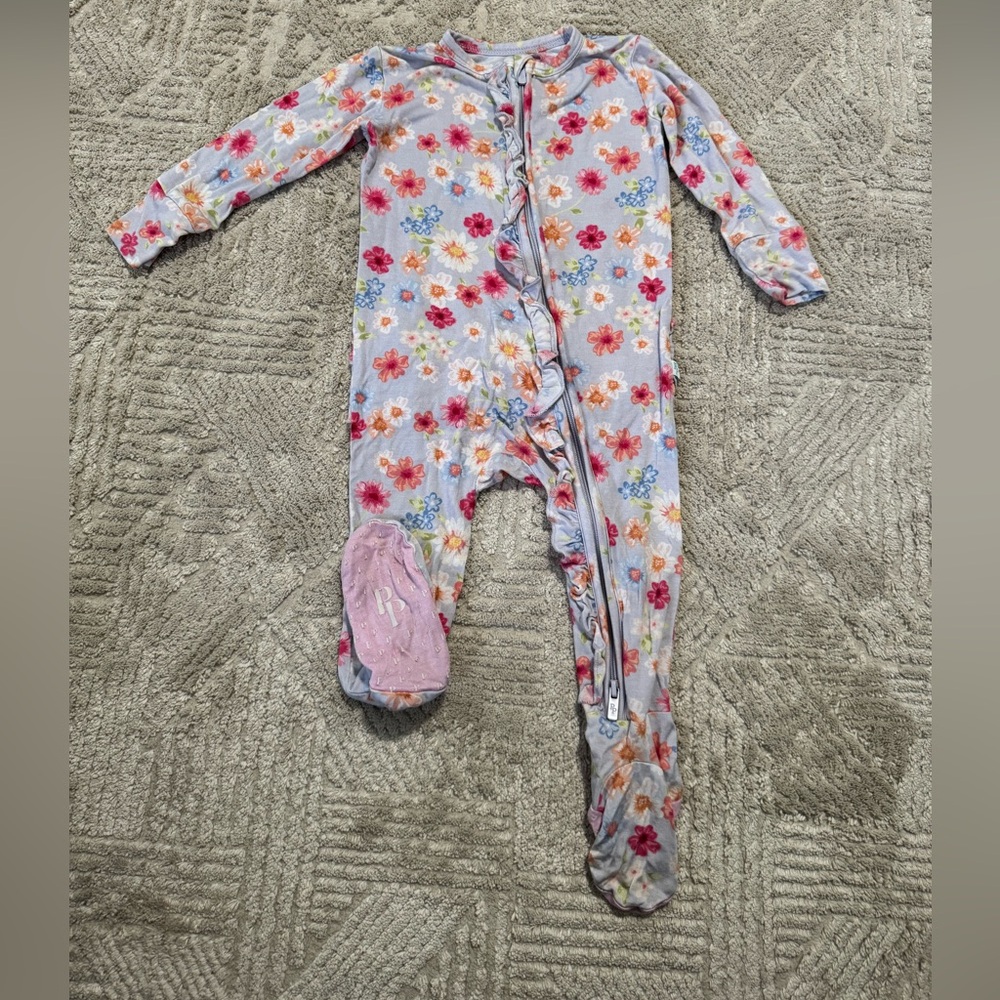 Posh Peanut Floral Kids Footie Pajama - Multicolor